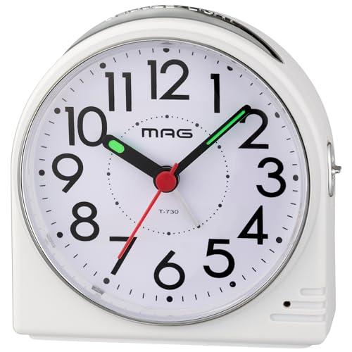 MAG(マグ) 目覚まし時計 置き時計 小型 小さい アナログ 見やすい 静音 連続秒針 電子音 ア...