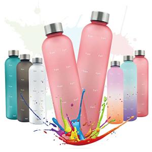 TOOGABBIE 水筒 1リットル 軽量 ウォーターボトル 1000ml タイムマーカー付きウォーターボトル ミント モチベーション測定 時間｜kirelab-net