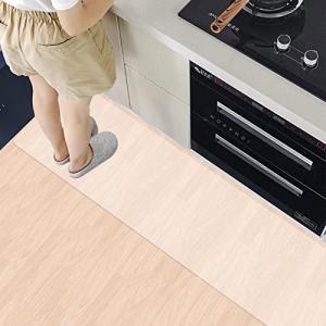 キッチンマット エンボス加工 透明 80x255cm 厚さ1.5mm 台所マット PVC 床保護マット クリア フロアマット 大判 撥水 汚れ防｜kirelab-net