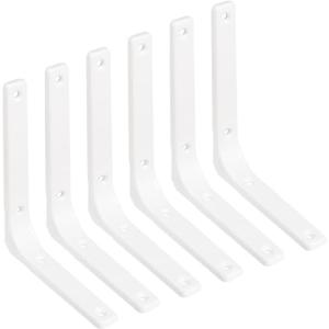 Hitchlike 棚受け金具 6本セット 棚受けブラケット 壁掛け 棚うけ L字型 ステンレス製 耐荷重50kg ホワイト 150mm*125｜kirelab-net
