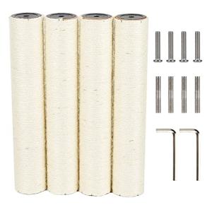ECCIBOUN 4本セット 直径7.4cm 猫 爪研ぎ キャットタワー ポール 替え  麻柱 用 支柱 (35cm*4本 M10)｜kirelab-net