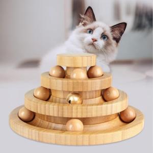 猫 おもちゃ ボール 木製 一人遊び 猫おもちゃ ねこ おもちゃ 猫じゃらし ネコ 竹製 ボール回転盤 猫じゃらし ボール 回転 タワー ぐるぐ｜kirelab-net