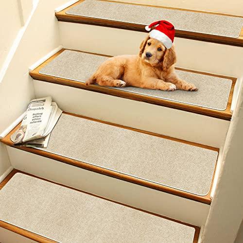 階段マット 階段用滑り止め HUIJIE 階段カーペット 70X22cm 8枚入り 吸着マット厚み4...