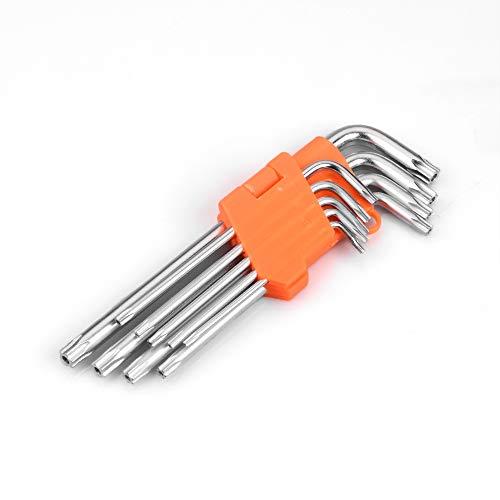 六角棒レンチ セット レンチセット 9本組 Cr-v L型レンチ 星型 精密T10 T15 T20 ...