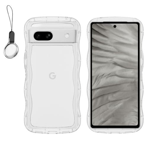 QAZWERT Google Pixel 6A ケース クリア ウェーブ ピクセル 6A ソフト T...