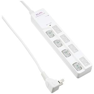 エルパ (ELPA) スイッチ付タップ 雷ガード コンセント 延長コード LED 上差し 4個口 2ｍ ブレーカー WLS-LU420SB(W)｜kirelab-net