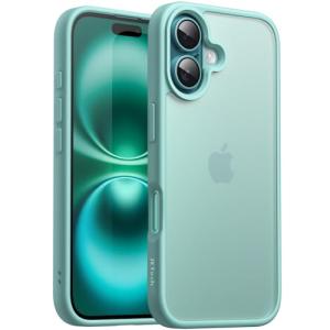 JETech iPhone 16 6.1インチ用 マットケース 耐衝撃性ミリタリーグレードの落下保護 つや消しの半透明背面 スマホカバー 指紋防｜kirelab-net