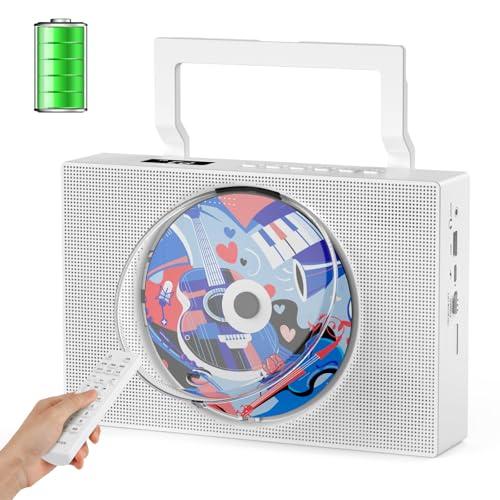 Gueray cdプレーヤー 卓上 Bluetooth送受信対応 充電 スピーカー内蔵 ポータブル ...