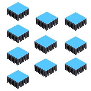 ヒートシンク 熱伝導性両面テープ付き 熱暴走対策 20mm X 20mm X 10mm 10個入り 冷却フィン アルミニウム製 放熱板 ファイア｜kirelab-net