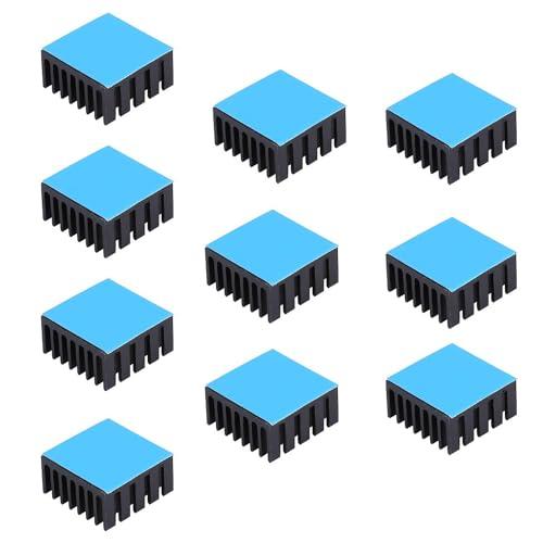 ヒートシンク 熱伝導性両面テープ付き 熱暴走対策 20mm X 20mm X 10mm 10個入り ...