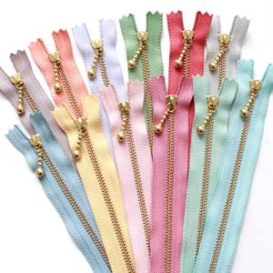 日本紐釦貿易(Nippon Chuko) YKK 玉付きファスナー ニュアンスカラー 20cm ゴールド 12色セット 3G20-N12MIX｜kirelab-net