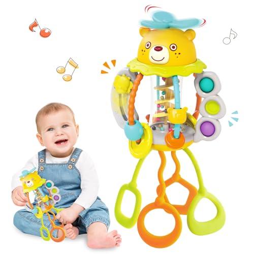 MAVEKID 赤ちゃん おもちゃ くま 赤ちゃん 紐 玩具 知育玩具 0歳 1歳 2歳 がらがら ...