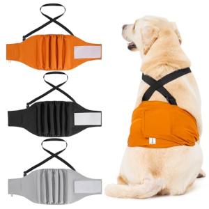 Avont 犬用マナーベルト サスペンダー 3枚 オス 洗濯可 再利用 高吸収性 ウェストサイズ調整｜kirelab-net