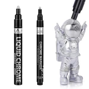 KALOLINNA 銀メッキ 補修ペン シルバードマーカーペン 2個セット DIY用品 塗るだけでメッキ 高光沢液体クロムペイントマーカー 長持｜ルミナスエイト ヤフー店