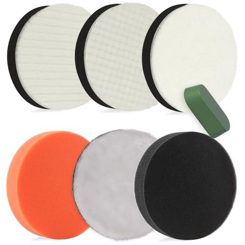 IROKCAKPT 車磨き用 バフ 125mm ポリッシング 電動 バフ 荒目 中目 細目 6個セッ...