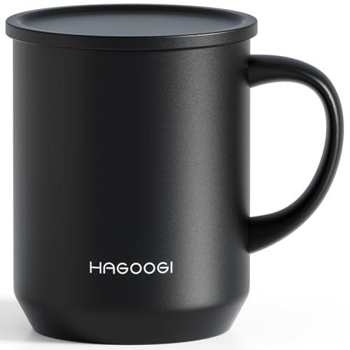HAGOOGI 蓋付き マグカップ 保温 保冷 360ml 真空断熱 セラミックコーティング 二重構...