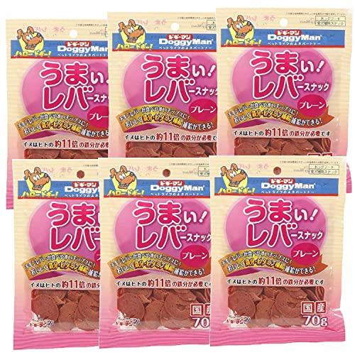 ドギーマン 犬用おやつ うまい!レバースナック 70グラム (x 6) (まとめ買い)