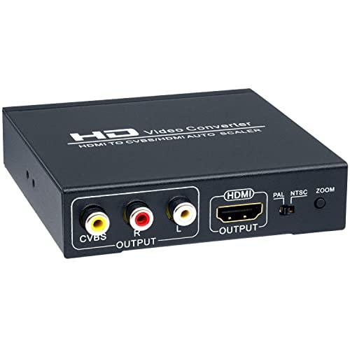 ELEVIEW HDMI to コンポジット ビデオコンバーター (HDMI→RCA &amp; HDMI)...