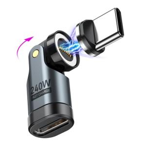 VAFOTON 240W対応 9Pin マグネット USB-C 変換アダプタ 540°回転 Type-C 変換アダプタ 5A超急速充電 データ転｜kirelab-net