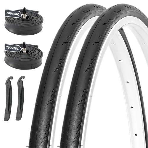 MOHEGIA 2本セット ロードバイク 自転車タイヤ: 700x28C 組み合わせセット - 折り...
