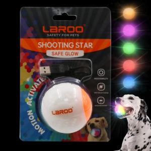 LaRoo 犬の LED 光ボール 犬のボール 犬おもちゃO6.4cm USB充電式 5色のLEDライト 投げるおもち遊び 安全シリコーン丈夫｜kirelab-net
