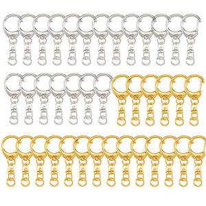 キーホルダー金具 40個入り回転カン付き ハンドメイド キーリング アクセサリー DIY 手芸用品 パーツ ゴールドシルバー｜kirelab-net
