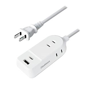 カシムラ 国内・海外両用電源タップ 100〜240V入力対応 コード1m AC3 A/C 2P 2.4A ACコンセント3口合計1400W /｜kirelab-net