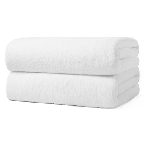 バスタオルマイクロファイバー大判2点セットホワイト65*130cm 吸水速乾 バスタオルふんわり 肌...