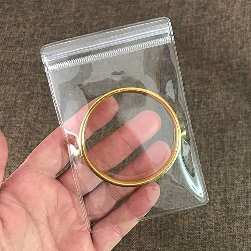 50枚入 ジュエリー袋 pvc ジップ アクセサリー 袋 透明 パッキング ビニール 変色防止 クリ...