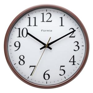 Formia(フォルミア) 壁掛け時計 見やすい シンプル 子供 静音 連続秒針 アナログ 保土ヶ谷電子販売 ブラウン HWC-015W-BR｜kirelab-net