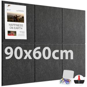 MaxGear フェルトボード コルクボード 30x30cm 6枚入り 壁に貼るコルクボード 押しピン付き 多機能 掲示板 伝言板 写真壁 案内｜kirelab-net