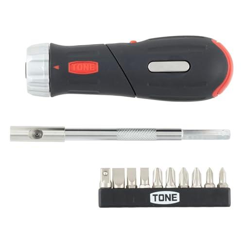 トネ(TONE) ラチェットドライバーセット RD10S ビット差込 &amp;6.35mm(1/4) ブラ...