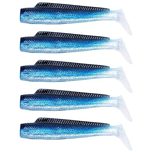 Goture ワームセット 5本 シーバス ヒラメ タチウオ カサゴ 青物 淡水・海釣り両用 21g...