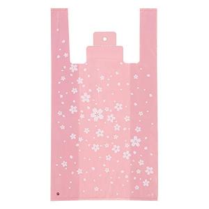 ヘッズ 手提げ袋 レジ袋 30×55×15cm さくら Ｌ 100枚 ピンク 和柄 和風 観光 おみやげ 入学 卒業 卒園 春 花 フック穴付｜kirelab-net