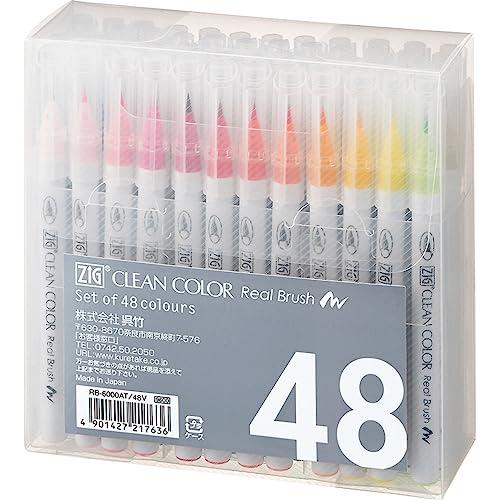 呉竹 カラーペン 筆ペン ZIG クリーンカラー リアルブラッシュ 48色 RB-6000AT/48...