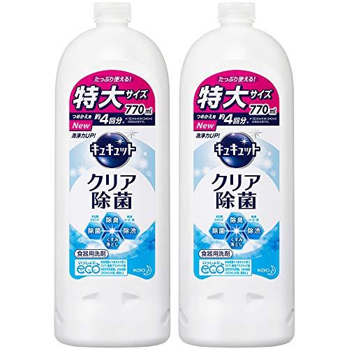 まとめ買いキュキュット 食器用洗剤 クリア除菌 グレープフルーツの香り 詰め替え 770ml × 2...
