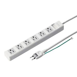 サンワサプライ(Sanwa Supply) 電源タップ 6個口・3P・2.5m 裏面マグネット付き 配線しやすいスイングプラグ アースコード付き｜kirelab-net