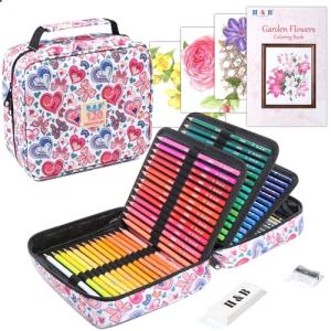 Roleness 色鉛筆 120色 油性色鉛筆 子供と大人の塗り絵 色鉛筆セット プロ 柔らかい芯  消しゴム 鉛筆削り 塗り絵 収納ポーチ付き｜kirelab-net