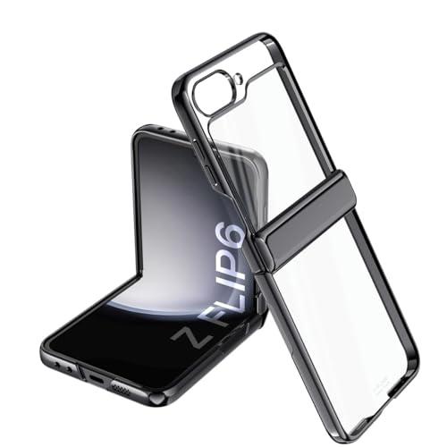 OURJOY Galaxy Z Flip6 ケース クリア バネ型ヒンジ保護 Samsung ギャラ...