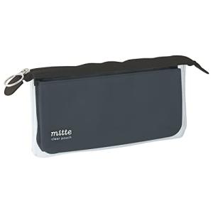 サンスター文具 ペンケース クリアポーチ ミッテ フラット ライトブラック S2312760｜kirelab-net