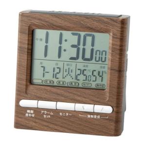 ニトリ(NITORI) 電波デジタル置き時計 001TR ミドルブラウン 幅9×奥行5×高さ10cm 8172699｜kirelab-net