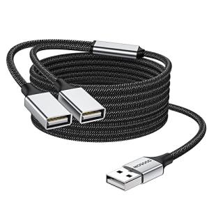MOGOOD USB分岐器 USB分岐器1進2出アダプタ 充電/データ伝送のためのダブルUSB 2.0電源ケーブル 拡張ダブルUSBポート 拡張｜kirelab-net