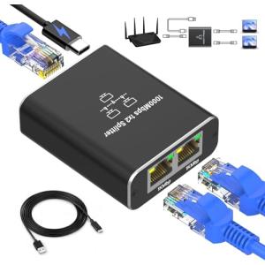 LAN 分配器 1入力2出力 2台同時使用 高速1000Mbps イーサネットアダプタ LANケーブル 分配器 LANケーブル 分岐 LAN ハ｜kirelab-net