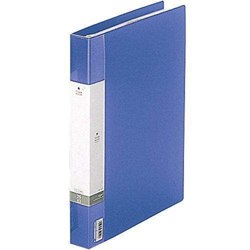 リヒトラブ ファイル クリヤーブック 式 A4 30穴 25ポケット 青 G3802-8