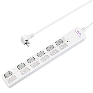 エルパ(ELPA) LEDランプスイッチ付タップ 電源タップ 延長コード 125V 6個口 2m WLS-LU620MB(W)｜kirelab-net