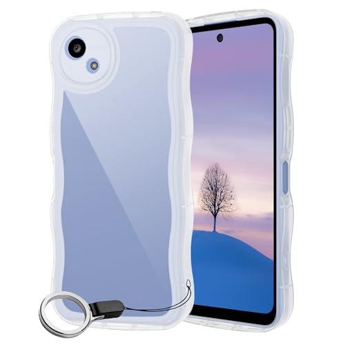 AQUOS wish5 ケース クリア ウェーブ SH-52F TPU波状のバンパー 透明 スマホケ...