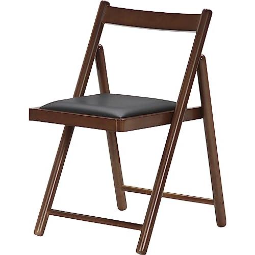 不二貿易 折りたたみチェア 椅子 幅43×奥行53×高さ70cm ミディアムブラウン 完成品 クッシ...