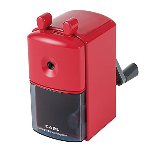 カール事務器(CARL) 手動鉛筆削器 折れ芯詰まり除去機能付き レッド 日本メーカー CMS-30...