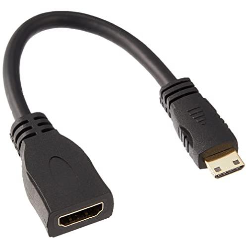 エレコム HDMI (メス) - Mini HDMI (オス) 変換ケーブル 10cm ブラック A...