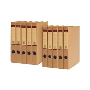 Kinstar リングファイル A4 2穴 10册 縦 ファイル・アーチ式 250枚 収納 見開き Dリング A4 バインダー クラフト紙｜kirelab-net
